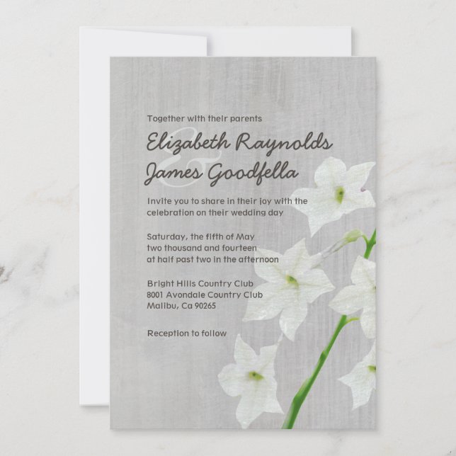 Vintage Einladung zur Hochzeit von Jasmine (Vorderseite)