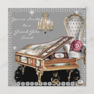 Vintage Einladung zur Hochzeitsfeier