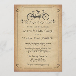 Vintage Einladungen für Tandem-Hochzeiten