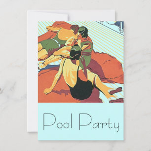 Vintage Einladungen Poolparty Coole Dekoration Sch