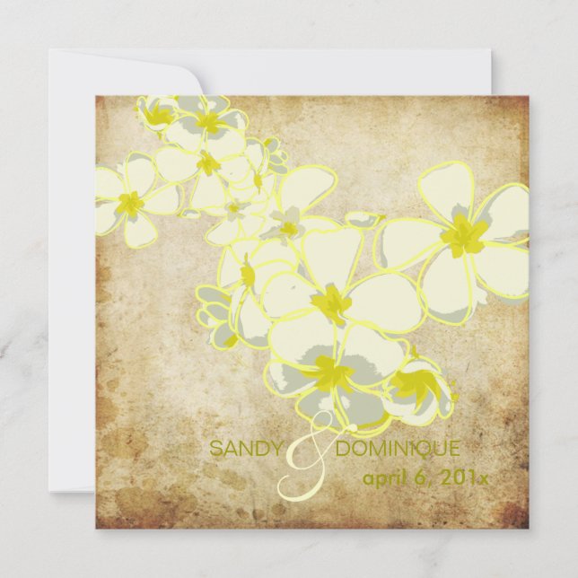 Vintage Einladungen von Plumeria leis/DIY (Vorderseite)