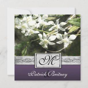 Vintage Einladungen zum Lila Orchid Hochzeitsfest