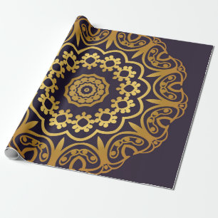 Vintage Einladungskarte mit Mandala-Muster. Deko Geschenkpapier