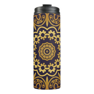 Vintage Einladungskarte mit Mandala-Muster. Deko Thermosbecher