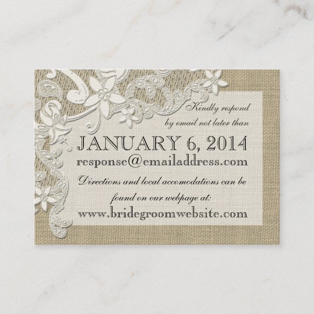 Vintage Einsteckkarte Begleitkarte (Vorderseite)