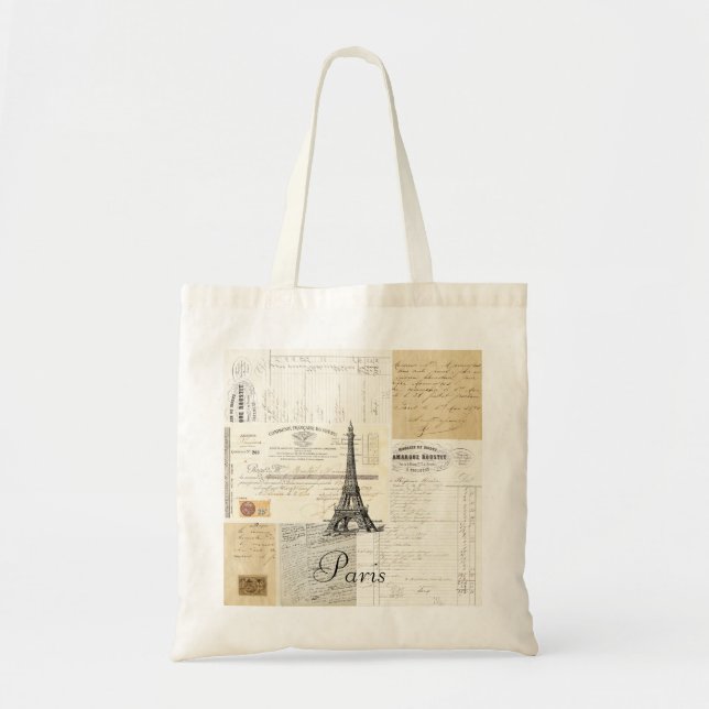 Vintage Eintagsfliege-Taschen-Tasche Paris Tragetasche (Vorne)