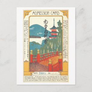 Vintage Eintrittskarte nach Nikko, Japan, Postkart Postkarte