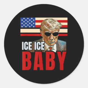 Vintage-Eis von Funny Trump _5 Runder Aufkleber