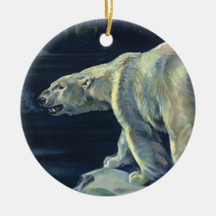 Vintage Eisbär, arktische Meerestiere Tiere Keramikornament