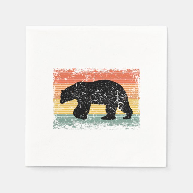 Vintage Eisbär-Tiergeschenk Serviette (Vorderseite)
