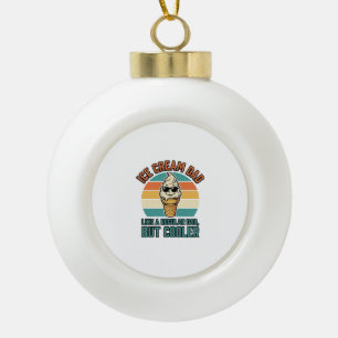Vintage Eiscreme Papa Lustige Kühler Papa-Shirt-De Keramik Kugel-Ornament