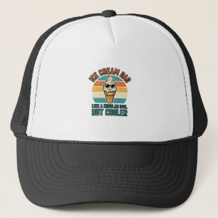 Vintage Eiscreme Papa Lustige Kühler Papa-Shirt-De Truckerkappe