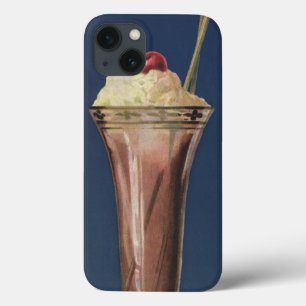 Vintage-Eiscreme-Shake, Schlagsahne und Kirsche Case-Mate iPhone Hülle
