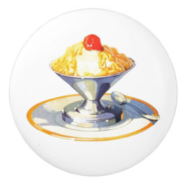 Vintage Eiscreme-Sundae Retro-Desserts Keramikknauf