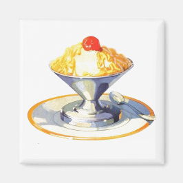 Vintage Eiscreme-Sundae Retro-Desserts Magnet