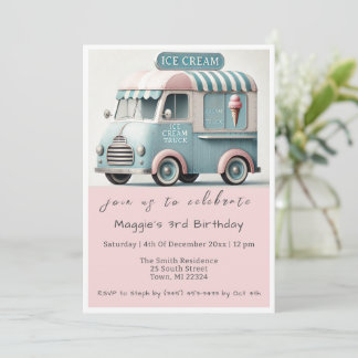 Vintage Eiscreme Truck Geburtstag Einladung