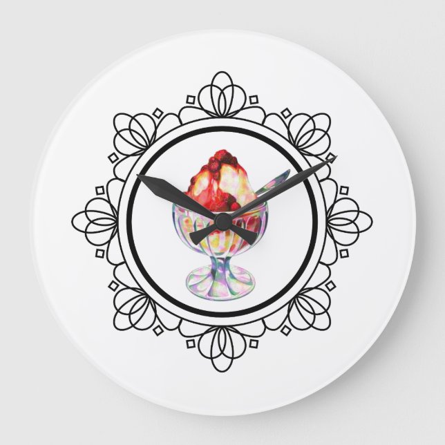 Vintage Eisdiele Große Wanduhr (Vorderseite)