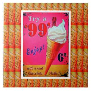 Vintage Eisdiele Keramik Fliese