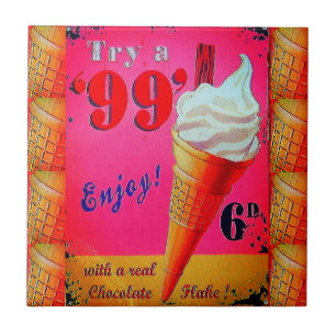 Vintage Eisdiele Keramik Fliese