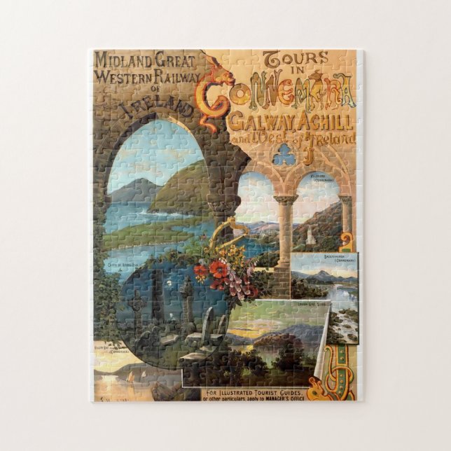 Vintage Eisenbahn - Irland Reiseplakat Puzzle (Vertikal)