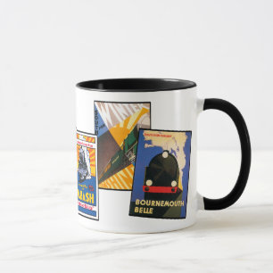 Vintage Eisenbahn-Plakate Tasse