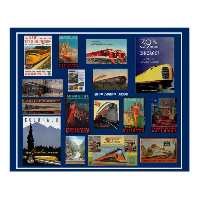 Vintage Eisenbahnwerbung Poster (Vorderseite)