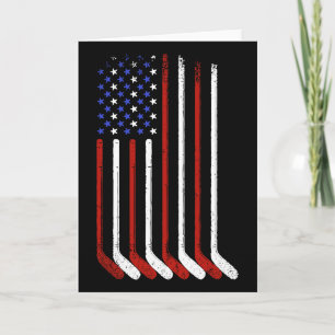 Vintage-Eishockey-Amerikanische-Flagge für Männer Karte
