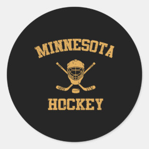 Vintage Eishockey aus Minnesota Runder Aufkleber
