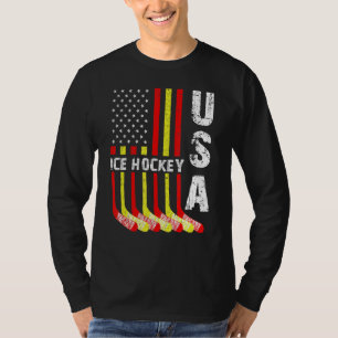 Vintage-Eishockey-USA-Amerikanische-Flagge T-Shirt