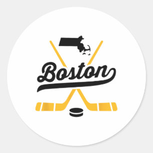 Vintage-Eishockeyschläger aus Boston Sportteam-Fan Runder Aufkleber