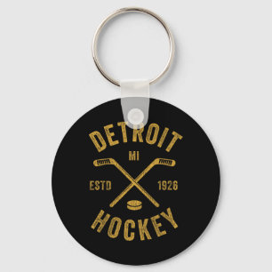 Vintage-Eishockeyschläger aus Detroit, Michigan, D Schlüsselanhänger