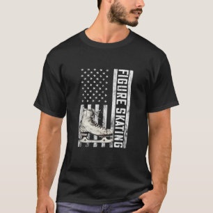 Vintage Eiskunstlauf Eiskunstläufer USA-Flagge Ame T-Shirt