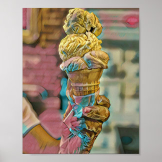 Vintage-Eiswaffel Poster