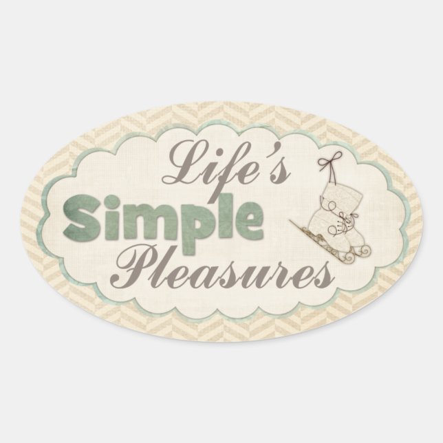 Vintage Eiswintern Zitat einfache Genüsse Ovaler Aufkleber (Vorderseite)