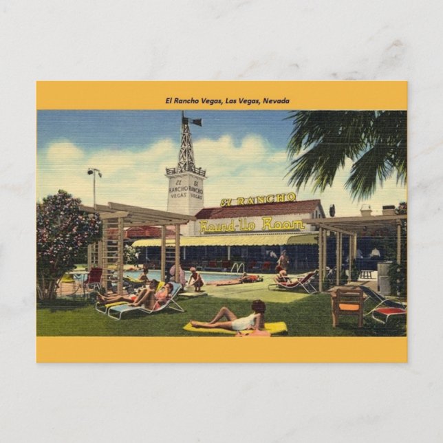 Vintage El Rancho Vegas Postkarte (Vorderseite)
