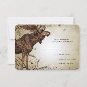 Vintage Elch Forest Lodge Ranch Hochzeit RSVP