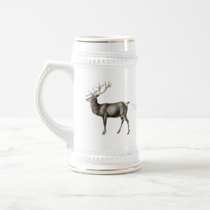 Vintage-Elch- und Namensdesign Bierglas
