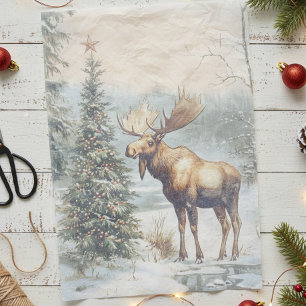 Vintage-Elch-Weihnachten Winter  Seidenpapier