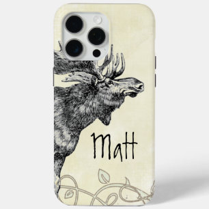Vintage-Elch-Wildnis iPhone 15 Pro Max Hülle