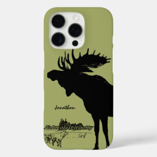 Vintage Elche und Wolf - Wildlife Choose Color iPhone 16 Pro Hülle
