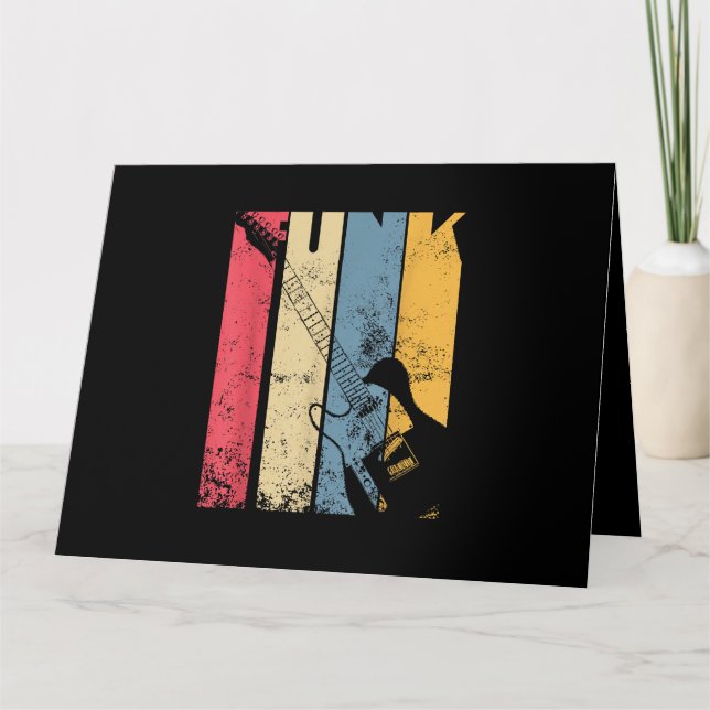 Vintage Electric Guitar Funk Musikfans Karte (Vorderseite)