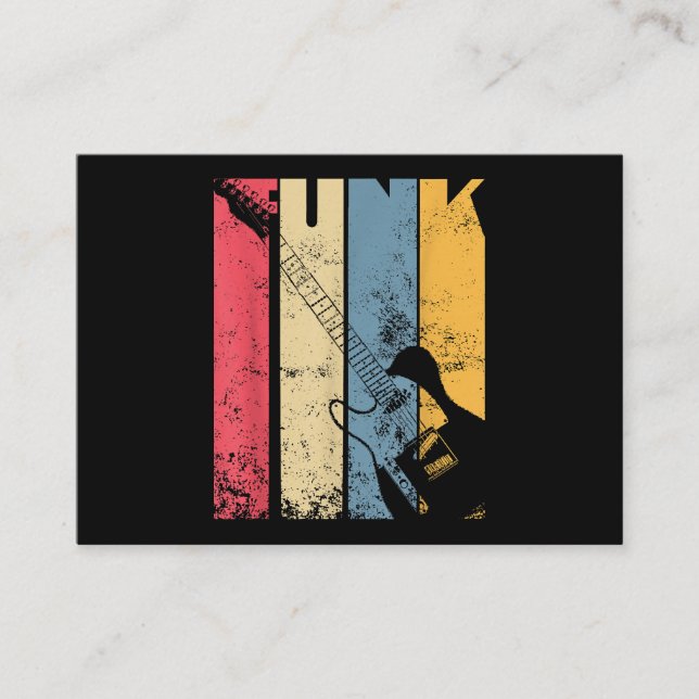 Vintage Electric Guitar Funk Musikfans Visitenkarte (Vorderseite)