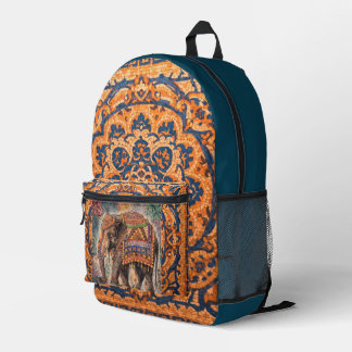 Vintage-Elefant, Antiker Elefant, Motiv Kunst Prin Bedruckter Rucksack