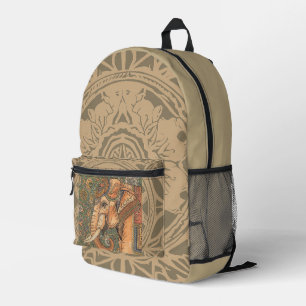Vintage-Elefant, Antiker Elefant, Motiv Kunst Prin Bedruckter Rucksack