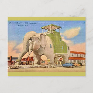 Vintage-Elefant-Hotel  Postkarte