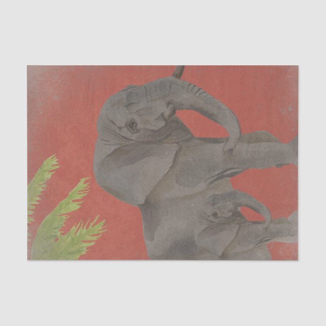 Vintage-Elefant Seidenpapier (Vorderseite)