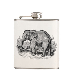 Vintage-Elefanten personalisierte Elefanten Tiere Flachmann