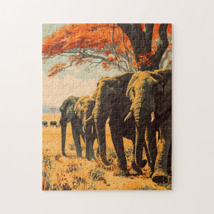 Vintage Elefanten Puzzle