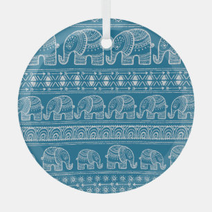 Vintage-Elefantenrahmen-Illustration Ornament Aus Glas