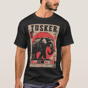 Vintage Elefantensafari-Plakat japanische Propagan T-Shirt